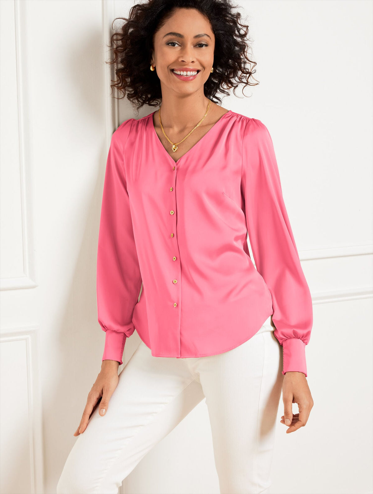 SOFT SATIN CHARMEUSE TOP
