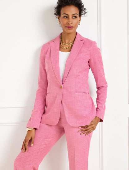 SINGLE BUTTON TWILL BLAZER