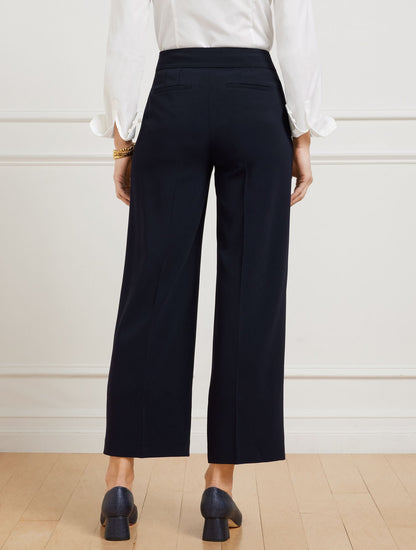 EASY TRAVEL WIDE LEG ANKLE PANTS