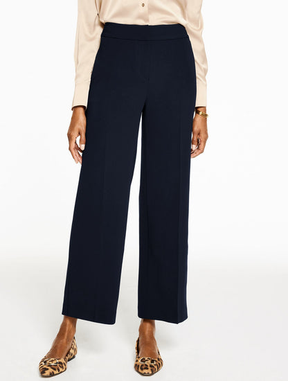 EASY TRAVEL WIDE LEG ANKLE PANTS