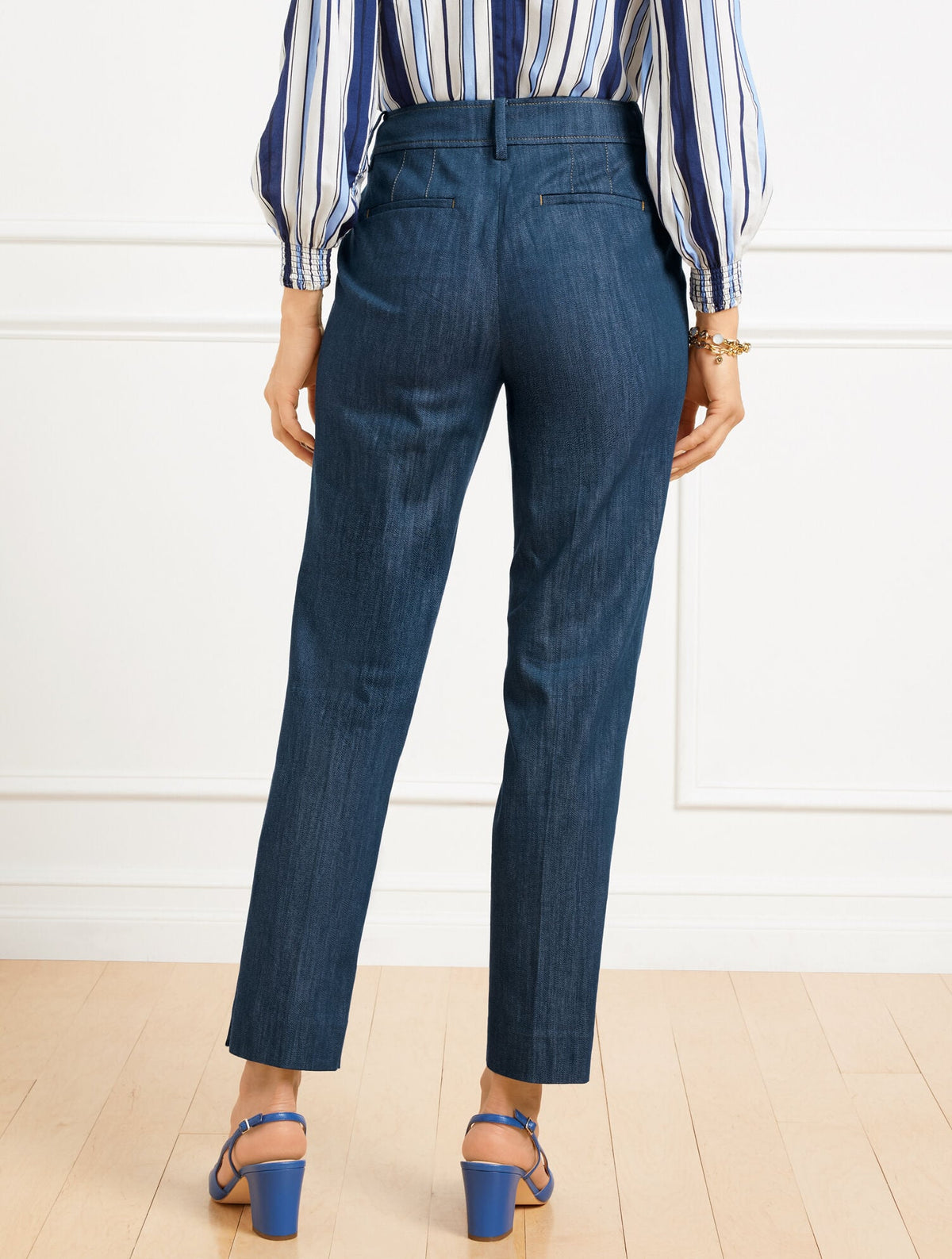 REFINED DENIM SLIM LEG PANTS