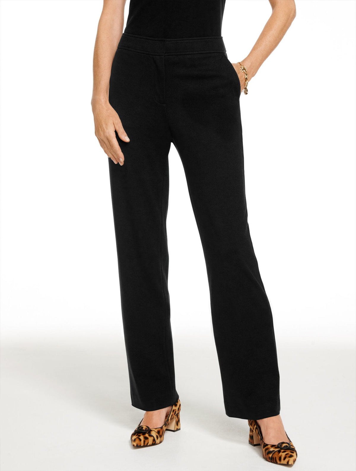 LUXE PONTE STRAIGHT LEG PANTS