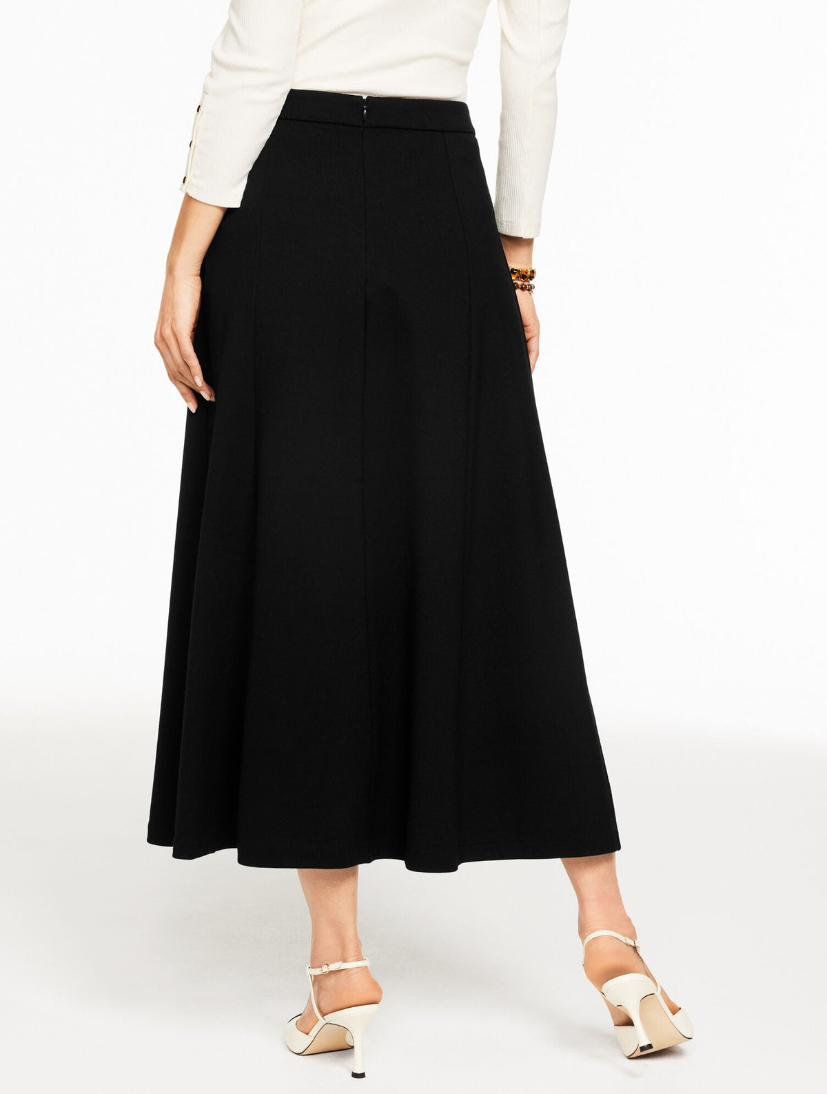 LUXE PONTE A-LINE MIDI SKIRT