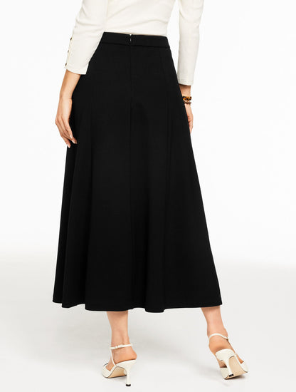 LUXE PONTE A-LINE MIDI SKIRT
