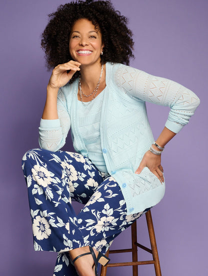 LACE POINTELLE CARDIGAN