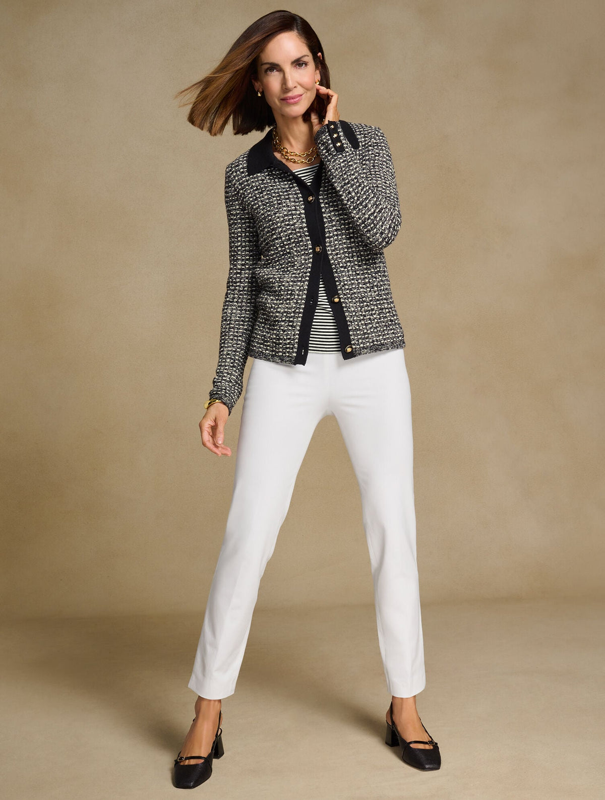 POLO CARDIGAN - DASH STRIPE