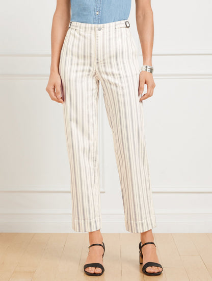 STRAIGHT ANKLE JEANS - HILLSIDE STRIPE
