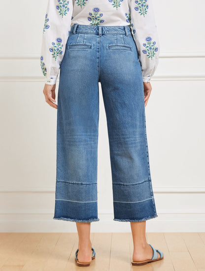 WIDE CROP RELEASED HEM JEANS - MATTITUCK WASH