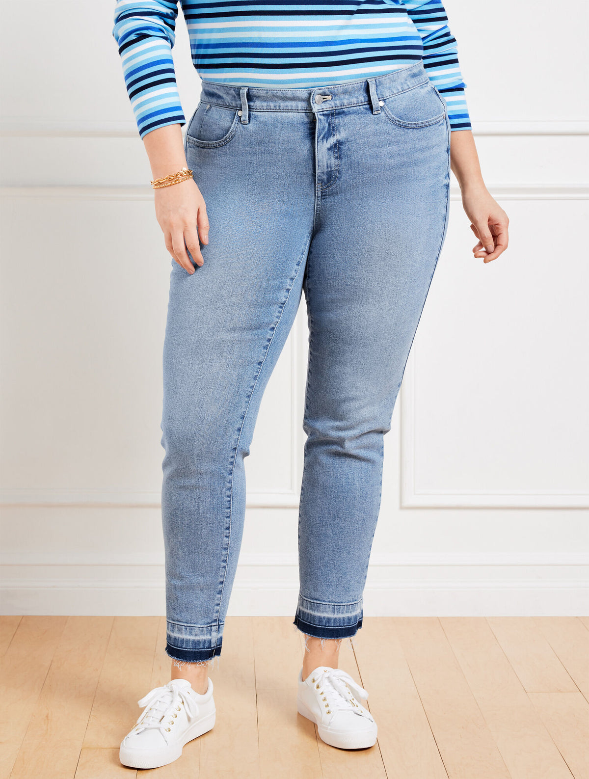 SLIM ANKLE RELEASED HEM JEANS - PELHAM WASH - CURVY FIT