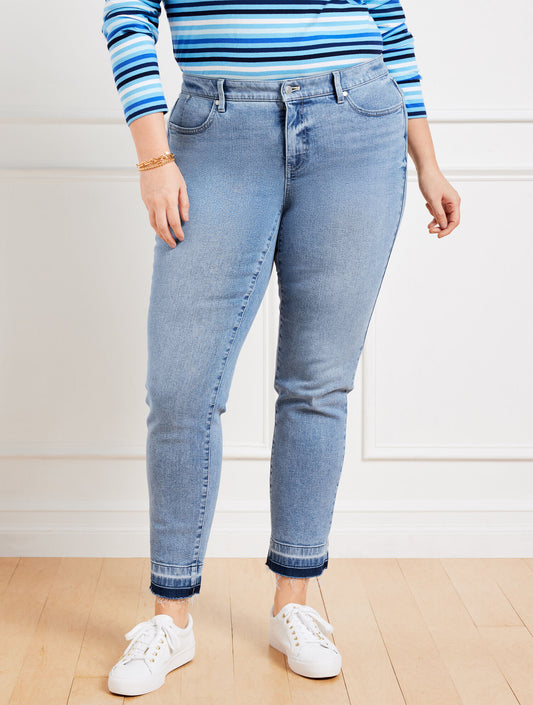 SLIM ANKLE RELEASED HEM JEANS - PELHAM WASH - CURVY FIT