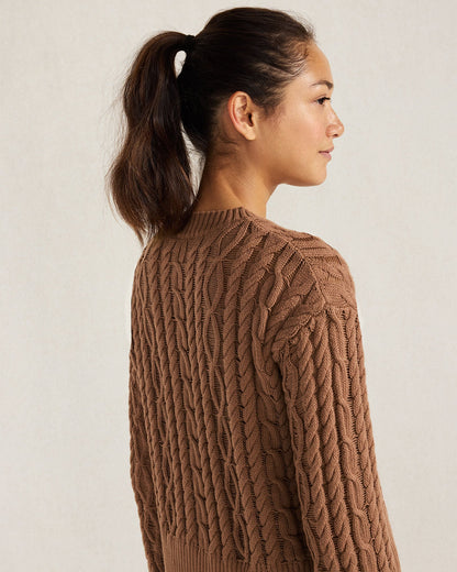 ORGANIC COTTON CABLE KNIT SWEATER