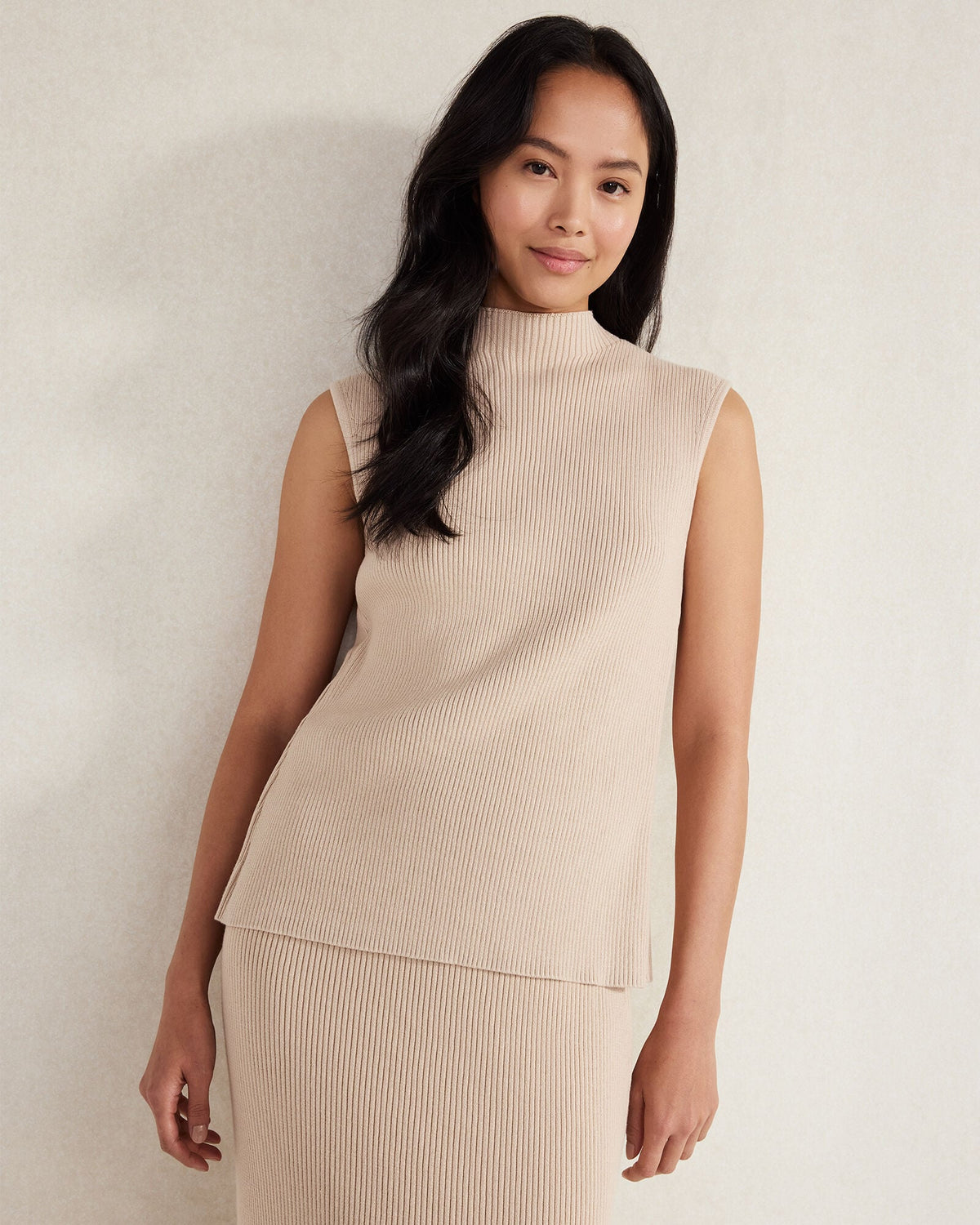 ORGANIC COTTON RIB KNIT SWEATER TANK