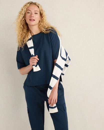 PLAITED ORGANIC COTTON JERSEY TEE