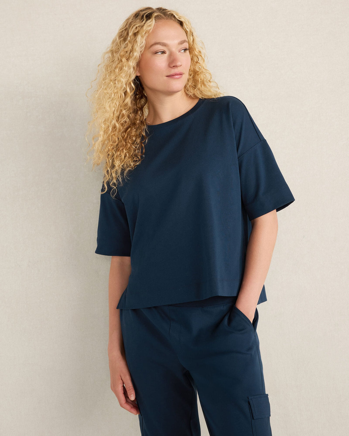 PLAITED ORGANIC COTTON JERSEY TEE