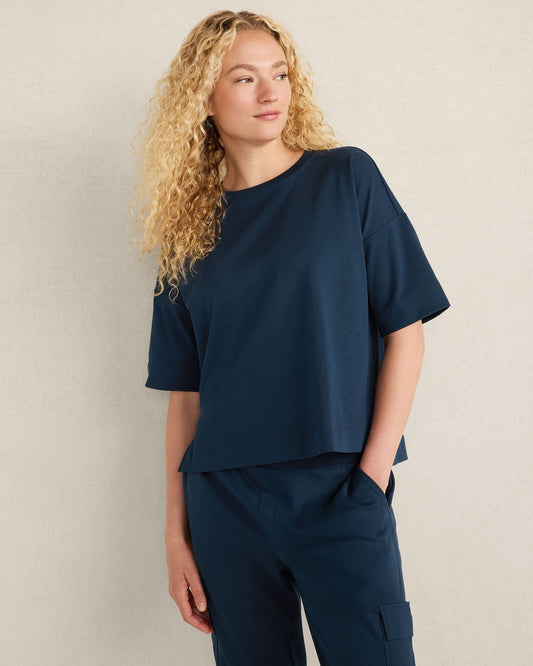 PLAITED ORGANIC COTTON JERSEY TEE