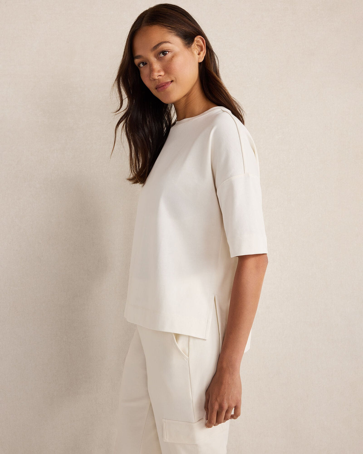 PLAITED ORGANIC COTTON JERSEY TEE