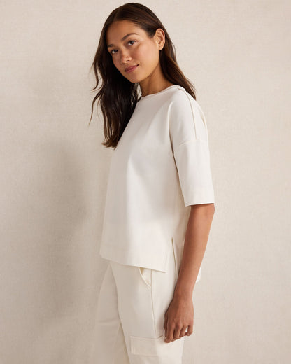 PLAITED ORGANIC COTTON JERSEY TEE