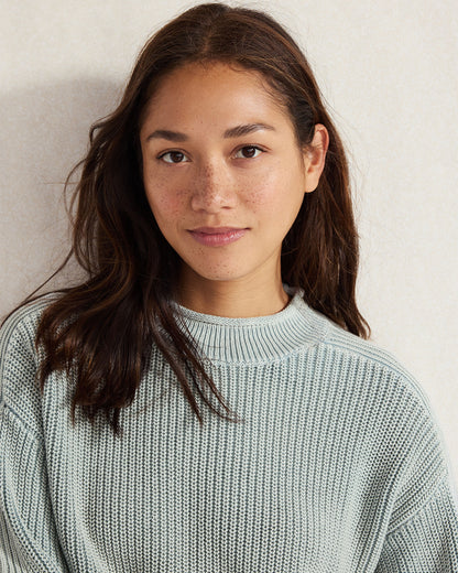 GARMENT-DYED ORGANIC COTTON ROLLNECK SWEATER