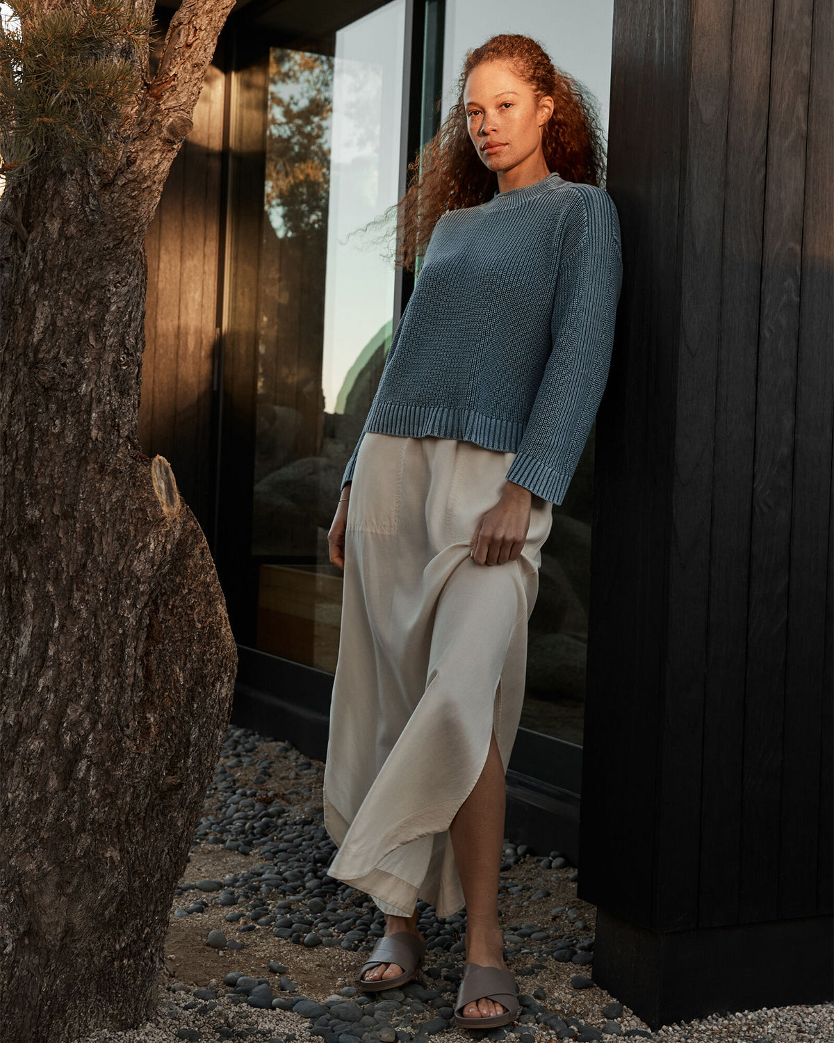 GARMENT-DYED ORGANIC COTTON ROLLNECK SWEATER