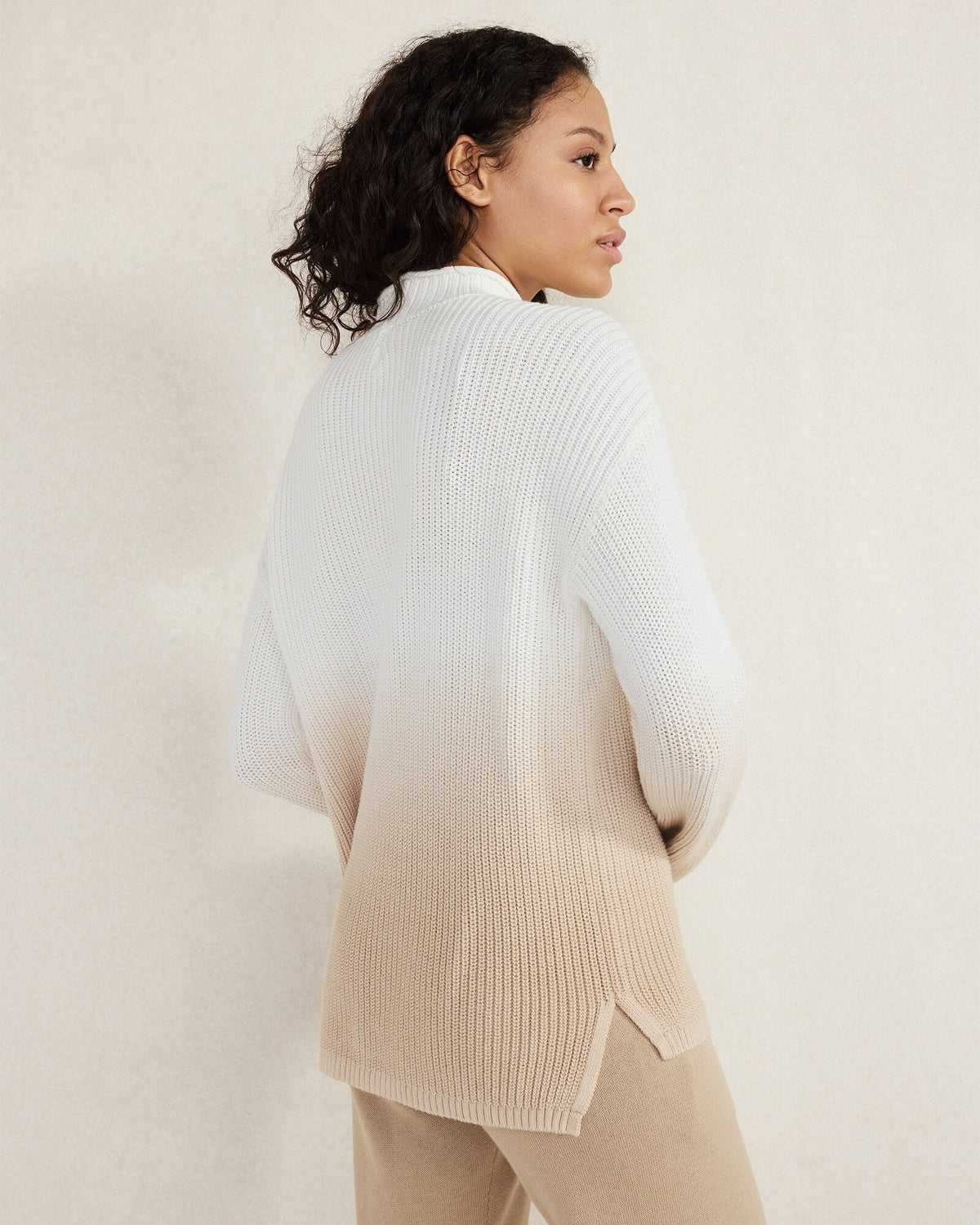 DIP-DYED ORGANIC COTTON ROLLNECK SWEATER