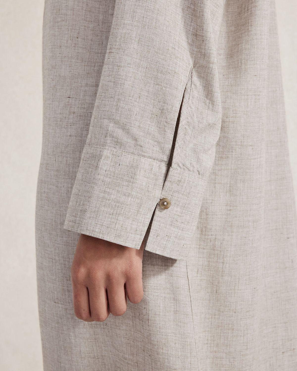 DRAPEY WOOL BUTTON DOWN DRESS