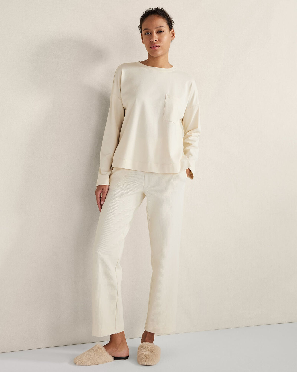 ORGANIC COTTON OTTOMAN RIB PANTS