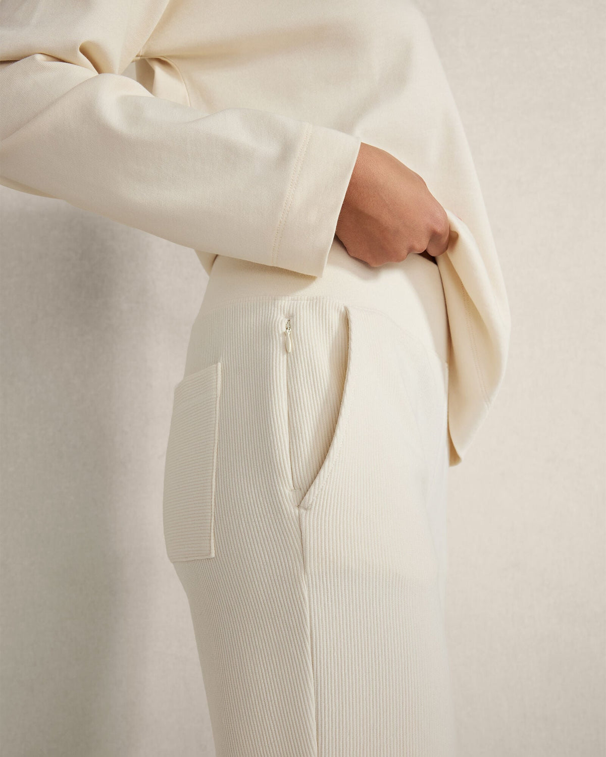 ORGANIC COTTON OTTOMAN RIB PANTS