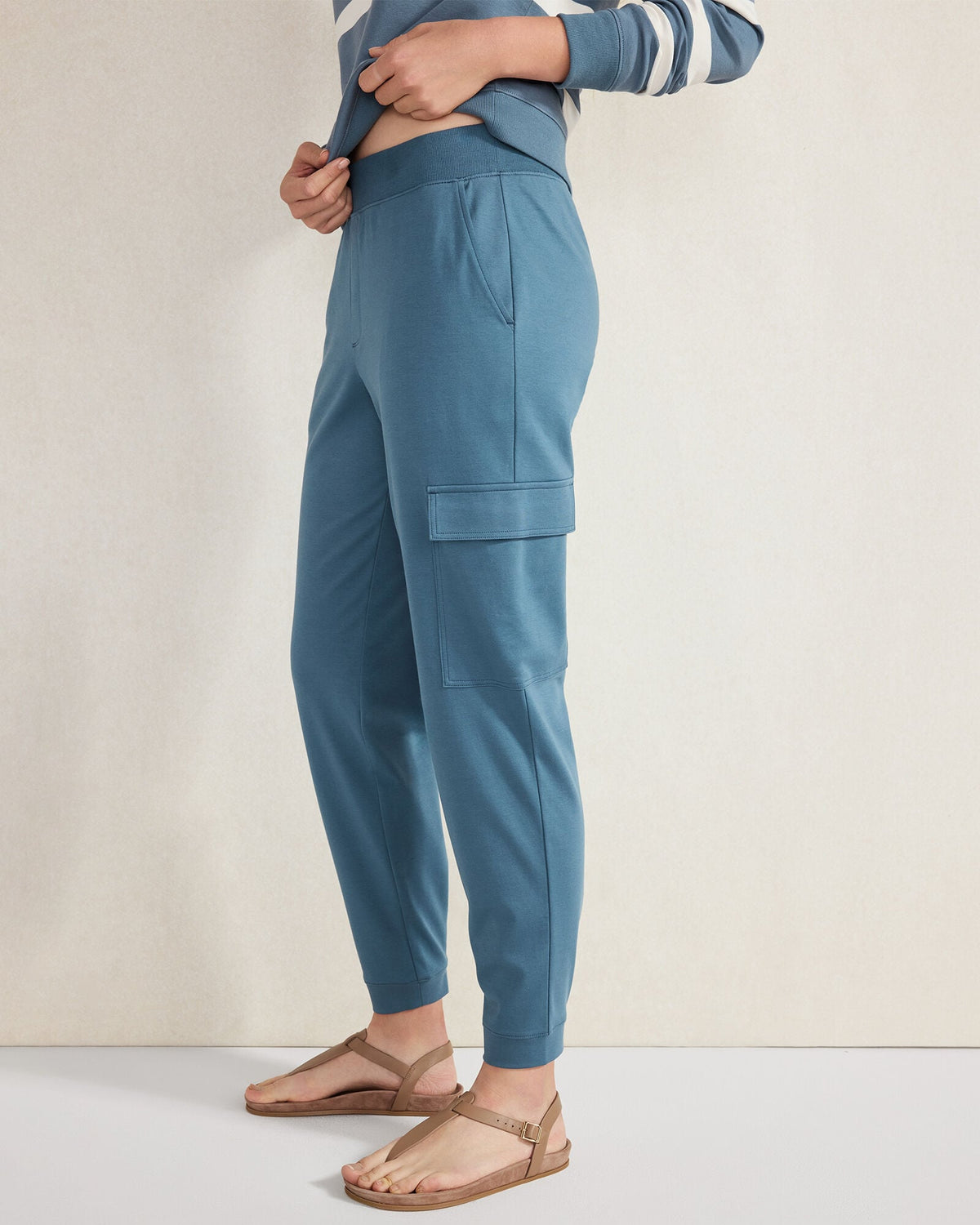 ORGANIC COTTON INTERLOCK CARGO PANTS