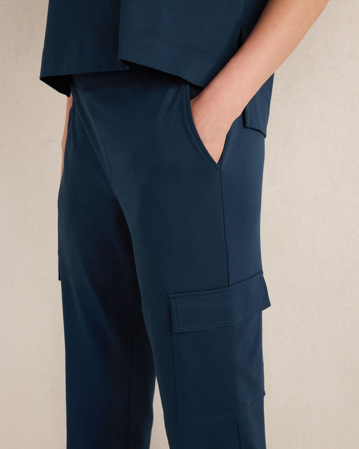 ORGANIC COTTON INTERLOCK CARGO PANTS