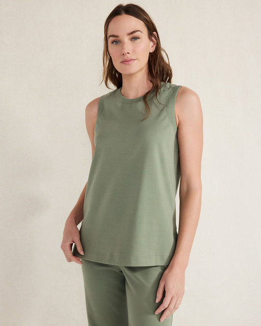 ORGANIC COTTON INTERLOCK SLEEVELESS TUNIC