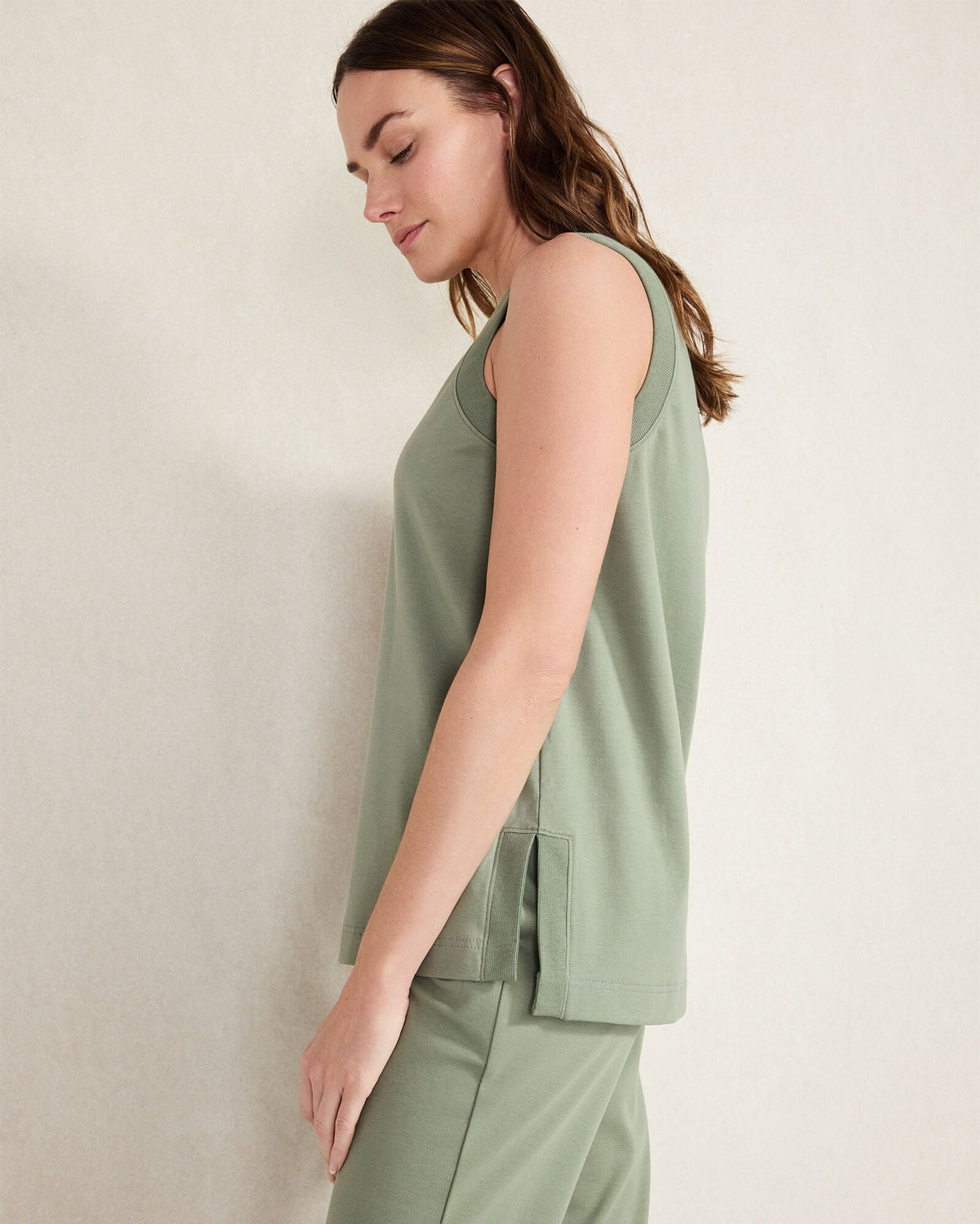 ORGANIC COTTON INTERLOCK SLEEVELESS TUNIC