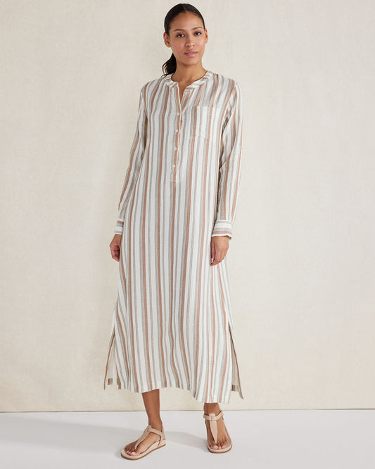ORGANIC COTTON GAUZE STRIPED DRESS