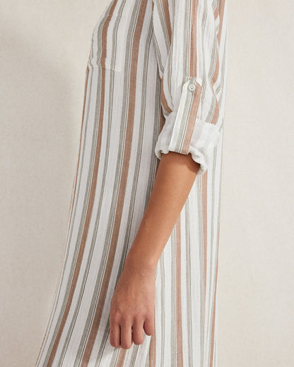 ORGANIC COTTON GAUZE STRIPED DRESS