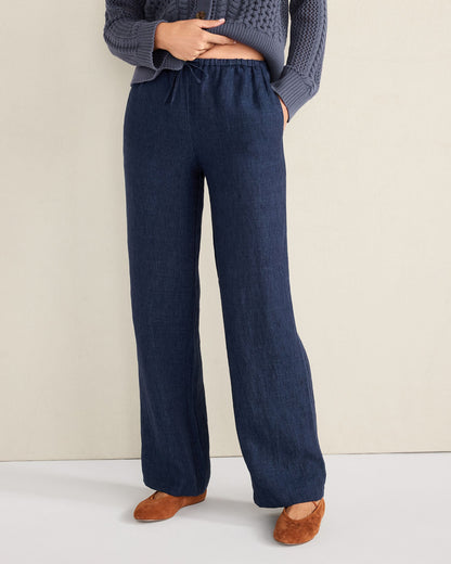 LINEN STRAIGHT LEG PANTS