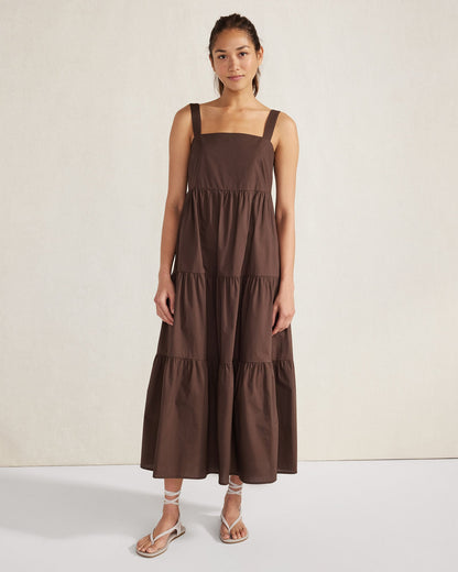 ORGANIC COTTON POPLIN MIDI DRESS