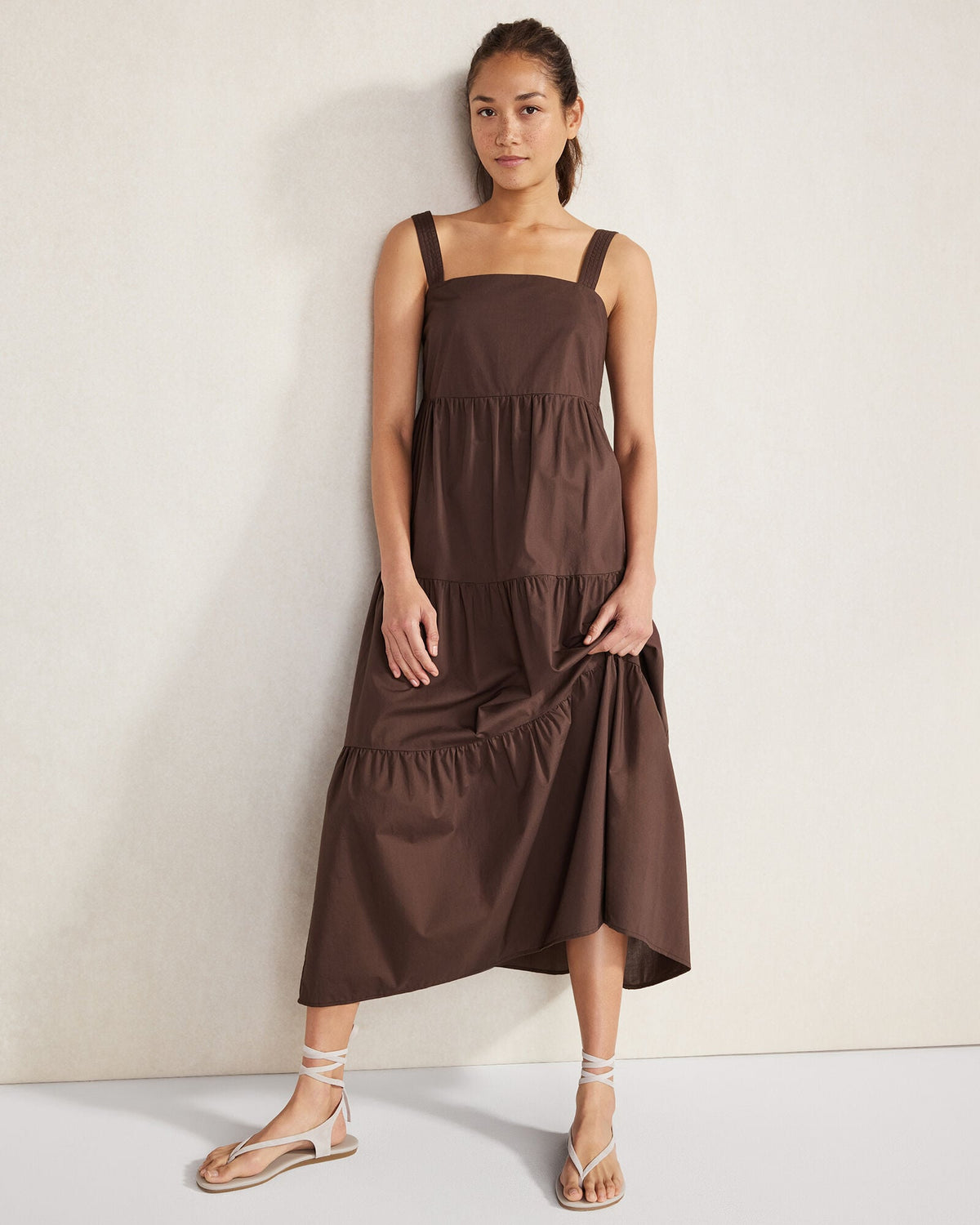ORGANIC COTTON POPLIN MIDI DRESS