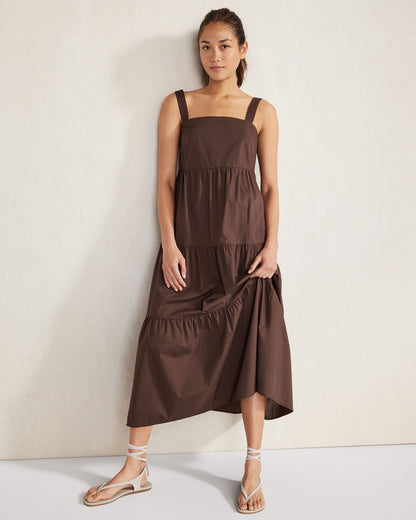 ORGANIC COTTON POPLIN MIDI DRESS