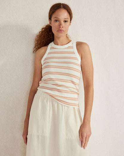ORGANIC COTTON BOLD STRIPE RACERBACK TANK