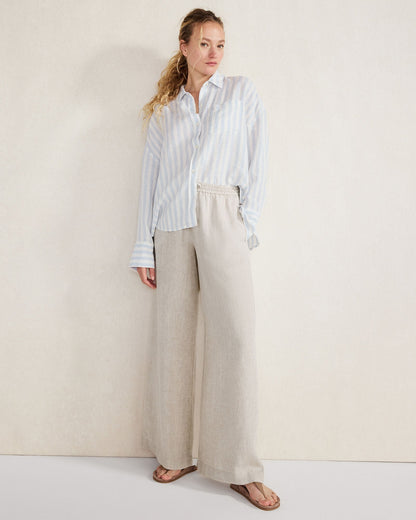LINEN STRIPED BOXY SHIRT