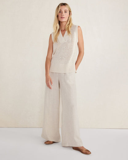 LINEN WIDE LEG PANTS
