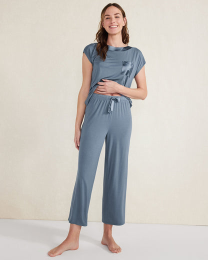 CALM & COOL CROPPED WIDE LEG SLEEP PANTS