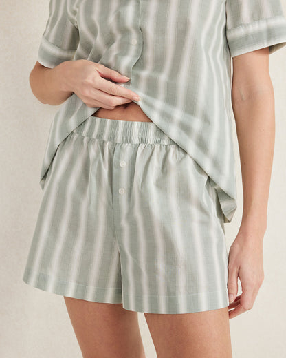 ORGANIC COTTON POPLIN STRIPE PAJAMA SET