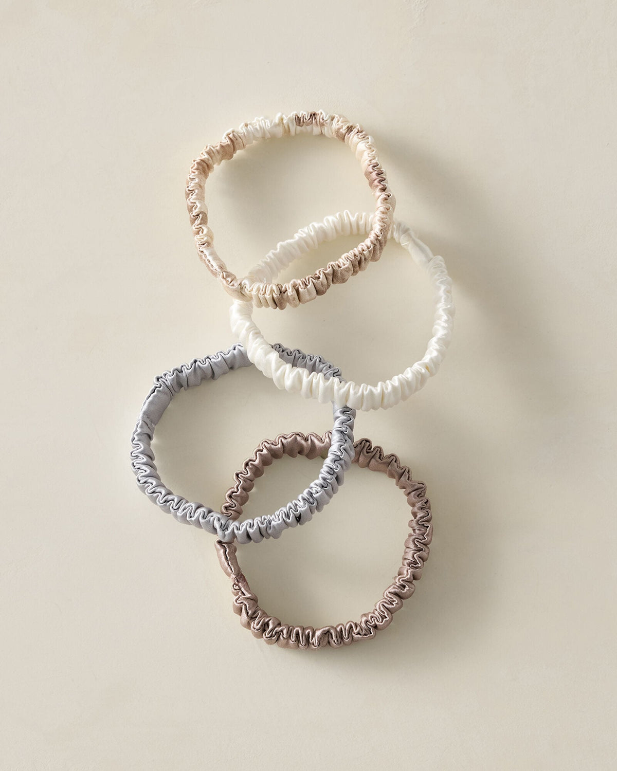 WASHABLE SILK HAIR TIES — NEUTRAL MULTI