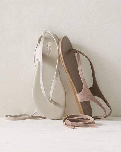 SUEDE WRAP-UP THONG SANDALS