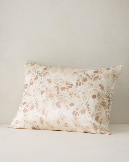 WASHABLE SILK TRANQUIL FLORAL PILLOWCASE
