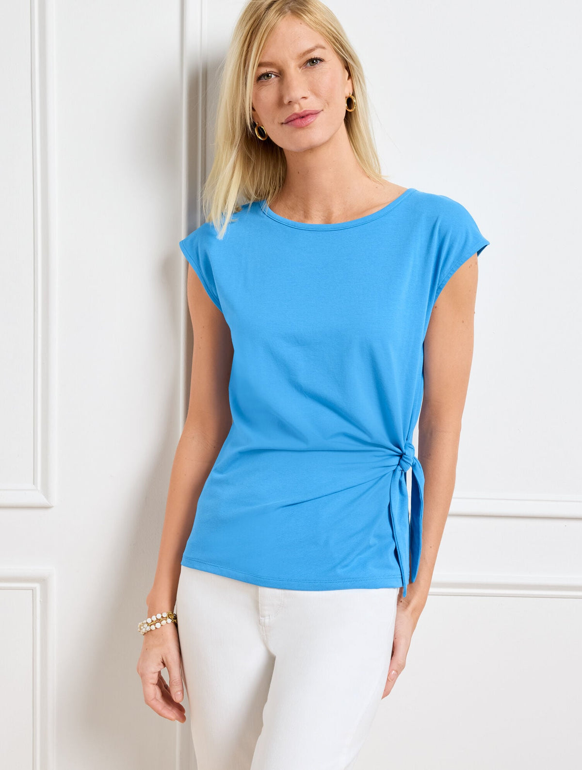 SIDE TIE CREWNECK TEE