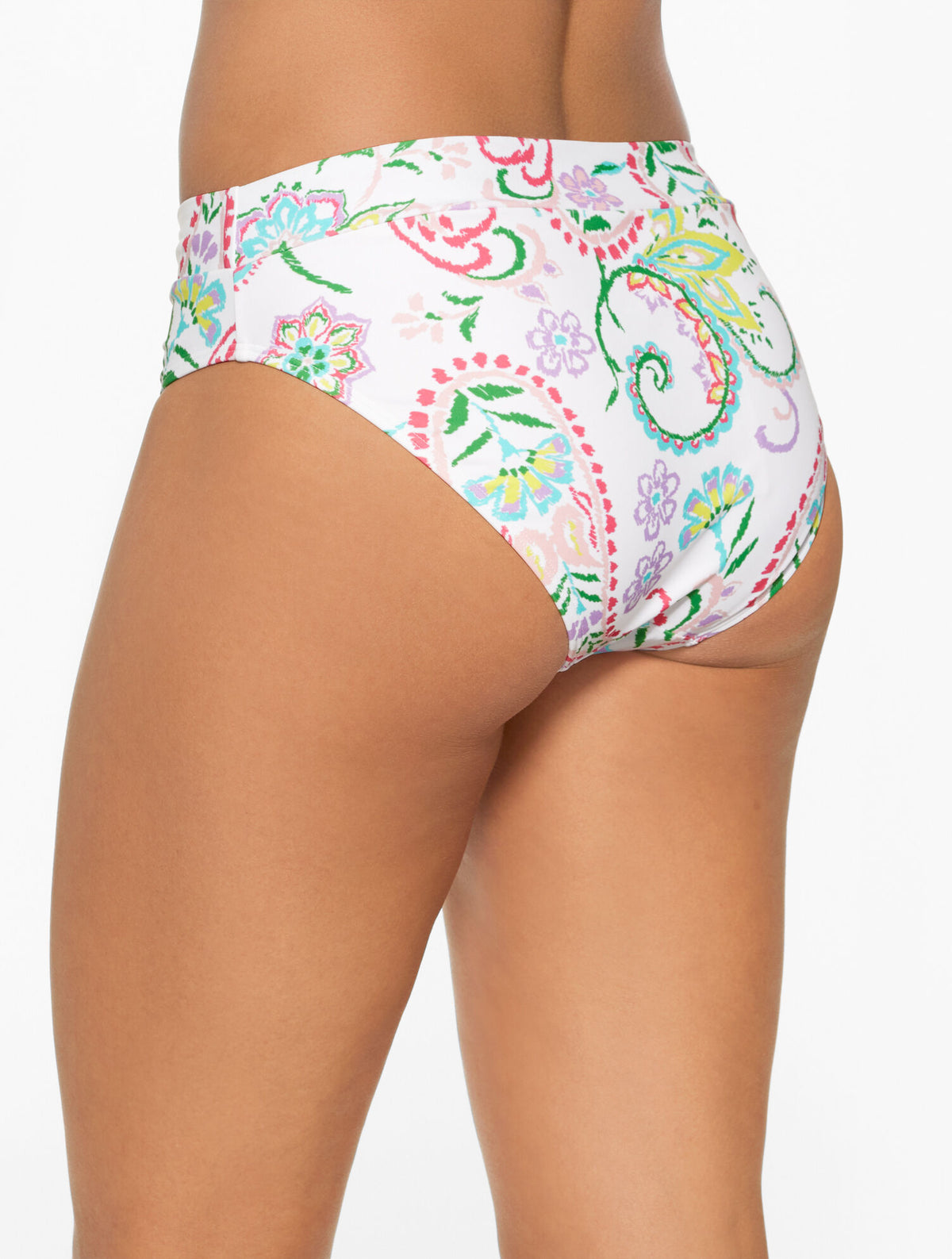 AQUA CLUB HIGH WAIST SWIM BOTTOM - ISLAND PAISLEY
