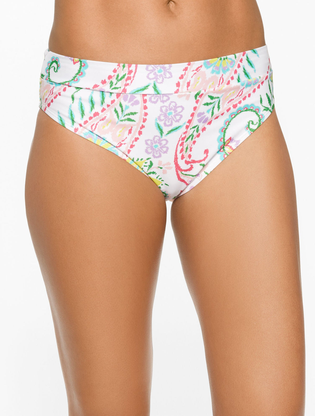 AQUA CLUB HIGH WAIST SWIM BOTTOM - ISLAND PAISLEY