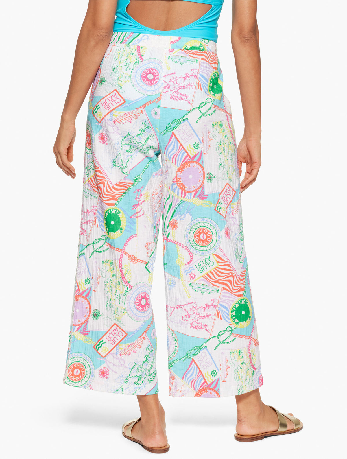 AQUA CLUB GAUZE PANT COVER-UP - CÔTE D'AZUR
