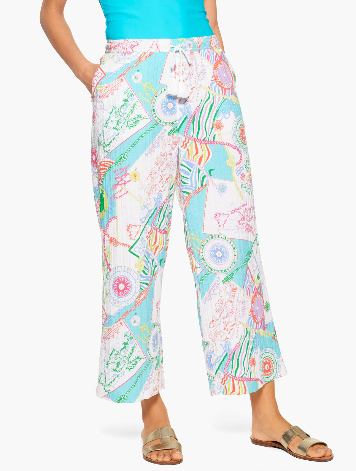 AQUA CLUB GAUZE PANT COVER-UP - CÔTE D'AZUR